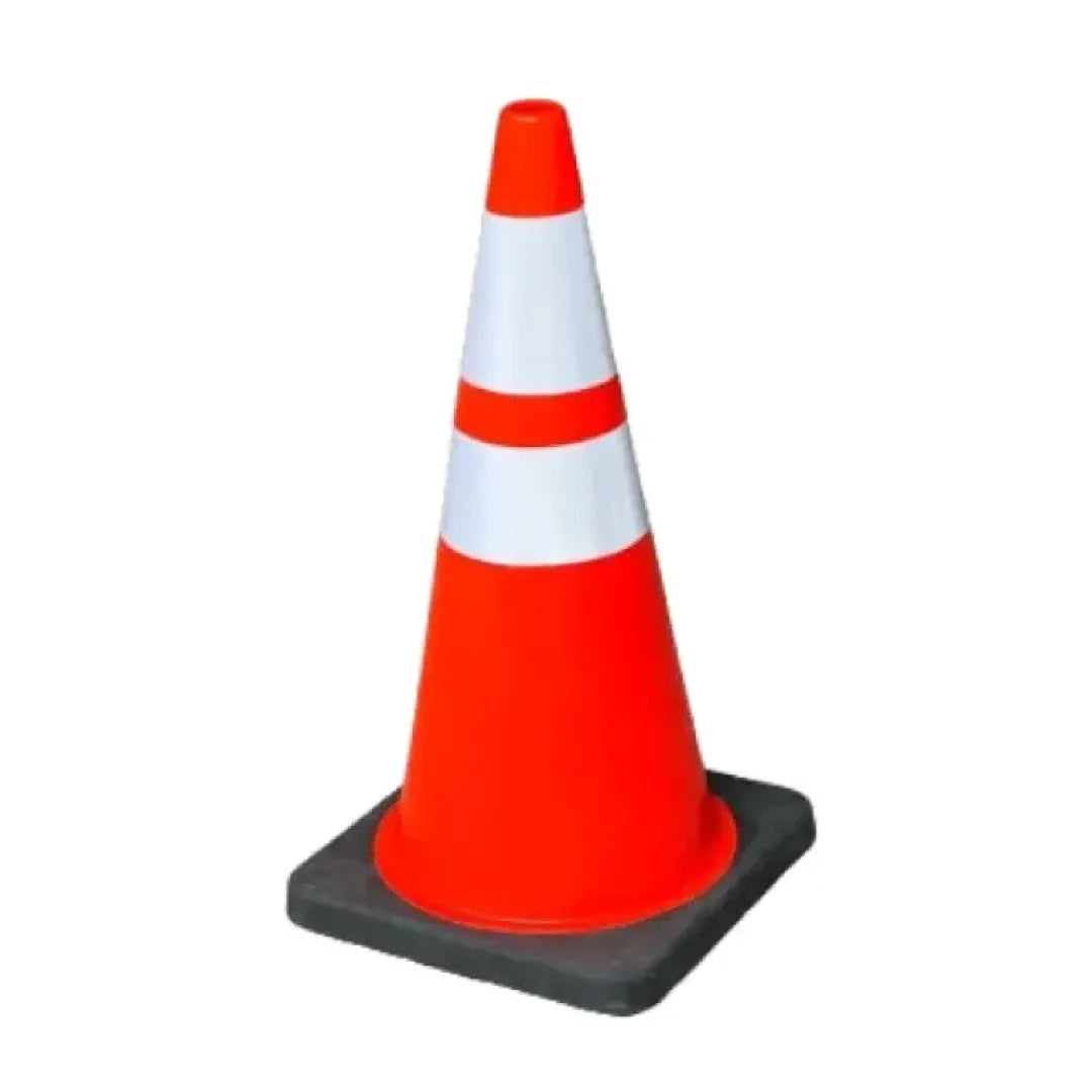 Reflective Road Safety PVC Traffic Cone with Rubber Base Marvi Sons